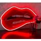 Lip Bite Uv Printed Neon Artwork - Embrace The Allure Of Seductive Glow