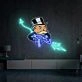 Monopoly Uncle Devil Uv Printed Neon Artwork Game Night Vibes