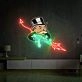 Monopoly Uncle Devil Uv Printed Neon Artwork Game Night Vibes