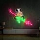 Monopoly Uncle Devil Uv Printed Neon Artwork Game Night Vibes