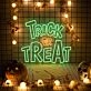 Trick Or Treat With Skull LED Neon Sign
