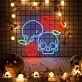 Skull With Roses LED Neon Sign