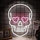 Heart Eyes Skull Neon Sign