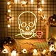 Skull With Rose Neon Sign