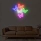 5 Butterflies On One Board Neon Sign