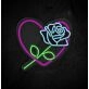Rose X Heart Neon Sign
