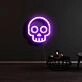 Cartoon Skull Head Neon Sign