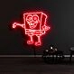 Spongebob Reaching Hand Neon Sign