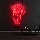 Winnie The Pooh Christmas Hat Neon Sign