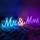 Bright Vivid Mr. & Mrs. Wedding LED Neon Sign