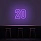 20 Neon Number Neon Sign