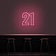 21 Neon Number Neon Sign
