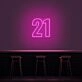 21 Neon Number Neon Sign