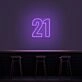 21 Neon Number Neon Sign