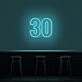 30 Neon Number Neon Sign