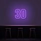 30 Neon Number Neon Sign