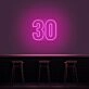 30 Neon Number Neon Sign