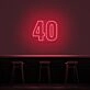 40 Neon Number Neon Sign
