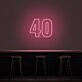 40 Neon Number Neon Sign