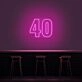 40 Neon Number Neon Sign