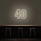 40 Neon Number Neon Sign