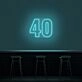40 Neon Number Neon Sign