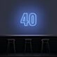 40 Neon Number Neon Sign