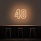 40 Neon Number Neon Sign