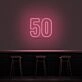 50 Neon Number Neon Sign
