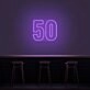 50 Neon Number Neon Sign