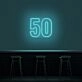 50 Neon Number Neon Sign