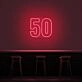50 Neon Number Neon Sign