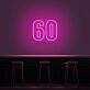 60 Neon Number Neon Sign