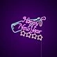 Happy New Year Bottle Neon Sign