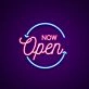 Now Open Round Neon Sign