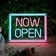 Now Open Square Neon Sign