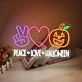 Peace Love Halloween Neon Sign