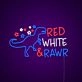 Red White and Rawr Neon Sign