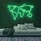 World Map Neon Sign