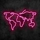 World Map Neon Sign