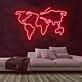 World Map Neon Sign