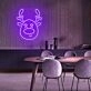 Christmas Deer Head Cute Elk Christmas Neon Sign
