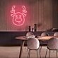 Christmas Deer Head Cute Elk Christmas Neon Sign