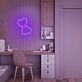 Mini Hearts Lock Neon Sign
