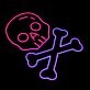 Skull X Bone Halloween Neon Sign
