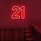 Number 21 Neon Sign