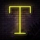 Personalized Initial Letter T Neon Sign