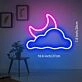 Cloud and New Moon Neon Sign