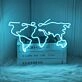 Travel Map World Map Neon Sign