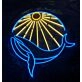 Whale Sunrise Sunset Neon Sign